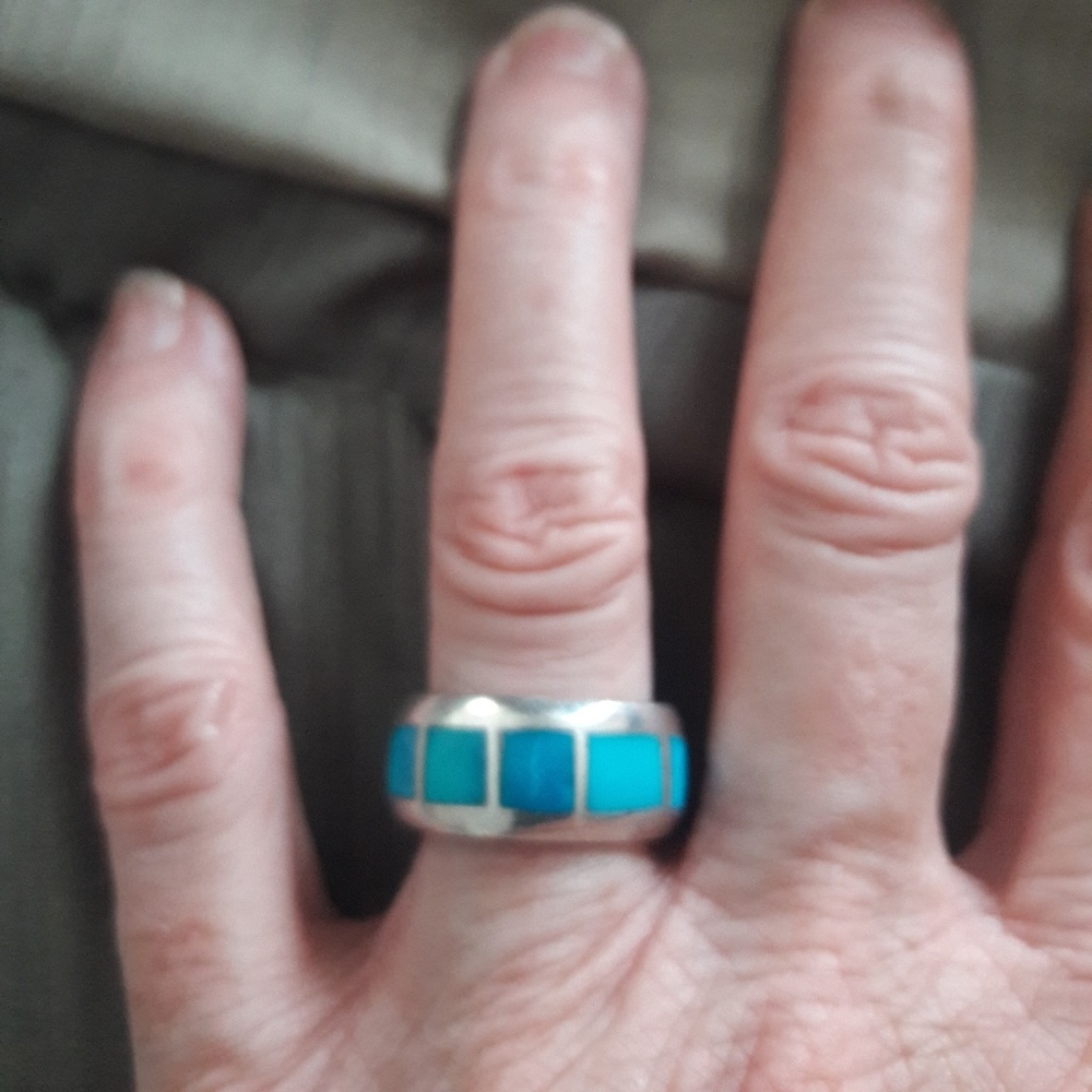 Turquoise and Silver Women's Ring